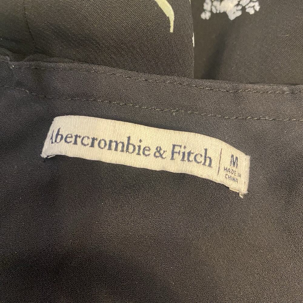 Abercrombie & Fitch Dress M Black Floral Coquette Shoulder Strap Cottagecore - Picture 4 of 8